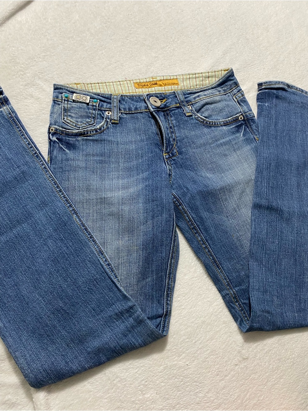Vigoss Blue Skinny Jeans with Subtle Fade
